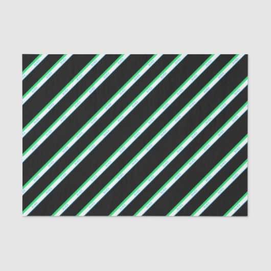 ブルーミニマルグリーンブラックストライプ文字 薄葉紙 (正面)