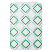 ブルーミニマルグリーンラージダイヤモンド日本の文字 バスマット (正面縦)