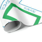 ブルーミニマルグリーンラージダイヤモンド日本の文字 ラッピングペーパー (ロールコーナー)