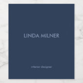 ブルーミニマルシンプルビジネス ワインラベル (シングルラベル)