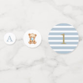 ブルーミニマルストライプ誕生日テディベア コンフェッティ (裏面)