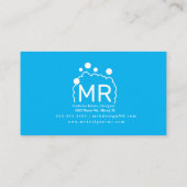 ブルーミニマルバブル洗車インテリアデザイナー 名刺 (裏面)