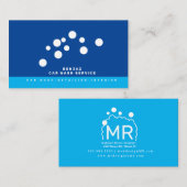 ブルーミニマルバブル洗車インテリアデザイナー 名刺 (正面/裏面)