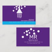 ブルーミニマルバブル洗車インテリアデザイナーB 名刺 (正面/裏面)