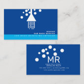 ブルーミニマルバブル洗車インテリアデザイナーB 名刺 (正面/裏面)