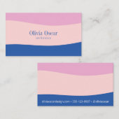 ブルーミニマルピンクユニーク抽象芸術クリエイティブ 名刺 (正面/裏面)