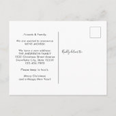 ブルーミニマルメリークリスマスフォトホリデームービング 案内ポストカード (裏面)