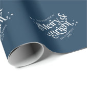 ブルーミニマルメリーリストと明るいクリスマス ラッピングペーパー (ロールコーナー)