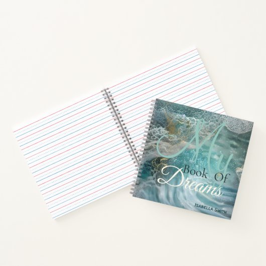 ブルーミニマルモダンスパーソナライズされたギフト夢 ノートブック (内部)