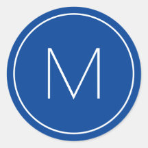 ブルーミニマルモダンリストフォント独身のレターモノグラム