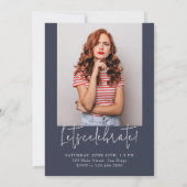 ブルーミニマルモダンリスト縦5枚の卒業 招待状 (裏面)