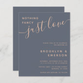 ブルーミニマルモダンリスト |予算結婚式招待状 (正面/裏面)