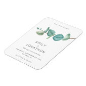 ブルーミニマルユーカリ葉スの日付マグネを保存 マグネット (左側)