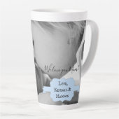 ブルーミニマル写真母の日のラテマグカップ カフェラテマグ (右アングル)