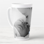 ブルーミニマル写真母の日のラテマグカップ カフェラテマグ (左アングル)