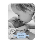 ブルーミニマル写真母の日の磁石 マグネット (縦)