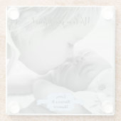 ブルーミニマル写真母の日ガラスのコースター ガラスコースター (裏面)