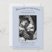 ブルーミニマル写真誕生のお知らせ 案内状 (正面)