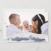 ブルーミニマル抽象芸術ウォーターカラークリスマス1 シーズンカード (裏面)