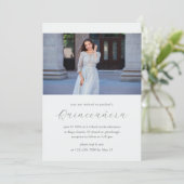 ブルーミニマル15年誕生日キンセアニラ写真 招待状 (スタンド正面)