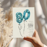 ブルーミニマル80バルーン80th誕生日パーティー 招待状<br><div class="desc">80祝に達するスタイルの節目！私たちのミニマルな誕生日招待状は、クラシックの白い背景に対してシックなブルーの数字を備えポップ・アートのて、この重要な大事な行事にあなたの愛する人を招待状するエレガントまだおもしろいの方法を提供する。簡単対テンプレートではカスタマイズ、思い出に残るイベントをキュレーションすることシンプルはない。愛する人の80歳の誕生日が忘れられないお祝いであることを確ユニーク認する。</div>