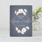 ブルーミニマル・セーブ・ザ・デートカード セーブザデート (スタンド正面)