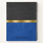 ブルーミニマル&ブラックヴィンテージレザーフェイクズ ノートブック (裏面)