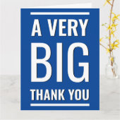 ブルーミニマルA非常に大きな感謝あなた大きな文字 カード (黄色い花)