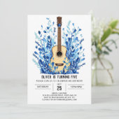 ブルーミュージシャンギターボーイ誕生日 招待状 (スタンド正面)