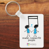 ブルーミュージックが人々をキーチェーンにつなげる キーホルダー (正面)