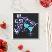 ブルーミュージックとカクテルハッピーニューイヤーナプキンズ スタンダードカクテルナプキン (インサイチュ)