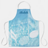 ブルーミュージックパーソナライズされた エプロン (正面)