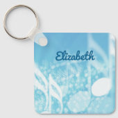 ブルーミュージックパーソナライズされた キーホルダー (正面)