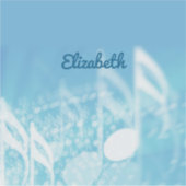 ブルーミュージックパーソナライズされた シール (正面)