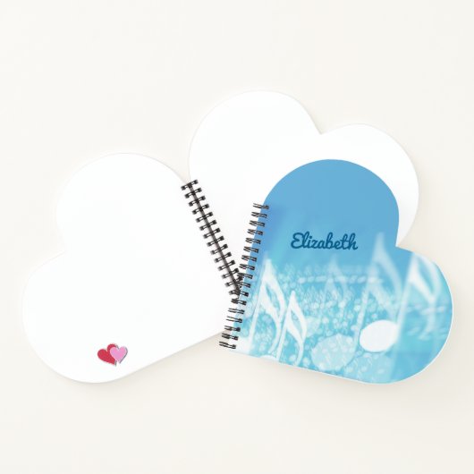 ブルーミュージックパーソナライズされた ノートブック (内部)