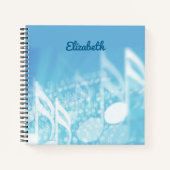 ブルーミュージックパーソナライズされた ノートブック (正面)