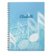 ブルーミュージックパーソナライズされた ノートブック (正面)