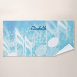 ブルーミュージックパーソナライズされた バスタオル