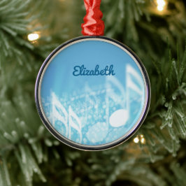 ブルーミュージックパーソナライズされた メタルオーナメント