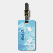 ブルーミュージックパーソナライズされた ラゲッジタグ (正面縦)
