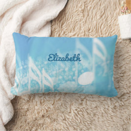 ブルーミュージックパーソナライズされた ランバークッション