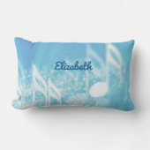 ブルーミュージックパーソナライズされた ランバークッション (正面)