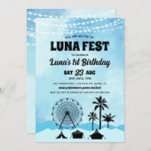 ブルーミュージックフェスティバル誕生日招待状 招待状 (正面/裏面)