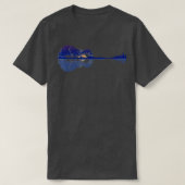 ブルーミュージック・ラバーのギターレイク・リフレクション Tシャツ (デザイン正面)