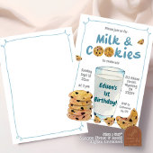 ブルーミルクとクッキー1stバースデーボーイ 招待状