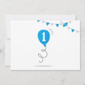 ブルーミルクとコokiesのファーストバースデー ミニマル 招待状 (裏面)