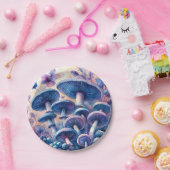 ブルーミルクマッシュルームの水色 ペーパープレート (パーティー)