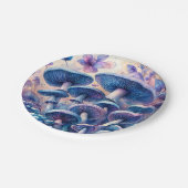 ブルーミルクマッシュルームの水色 ペーパープレート (アングル)