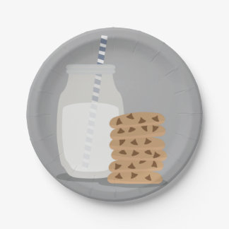 ブルーミルクモダンとクッキーの紙プレート ペーパープレート