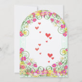 ブルーミンのベビーガールフローラとハートシャワー 招待状 (裏面)